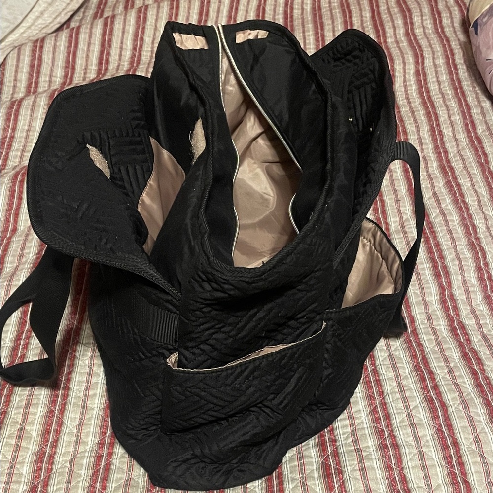 Elegant Black Quilted Tote Bag